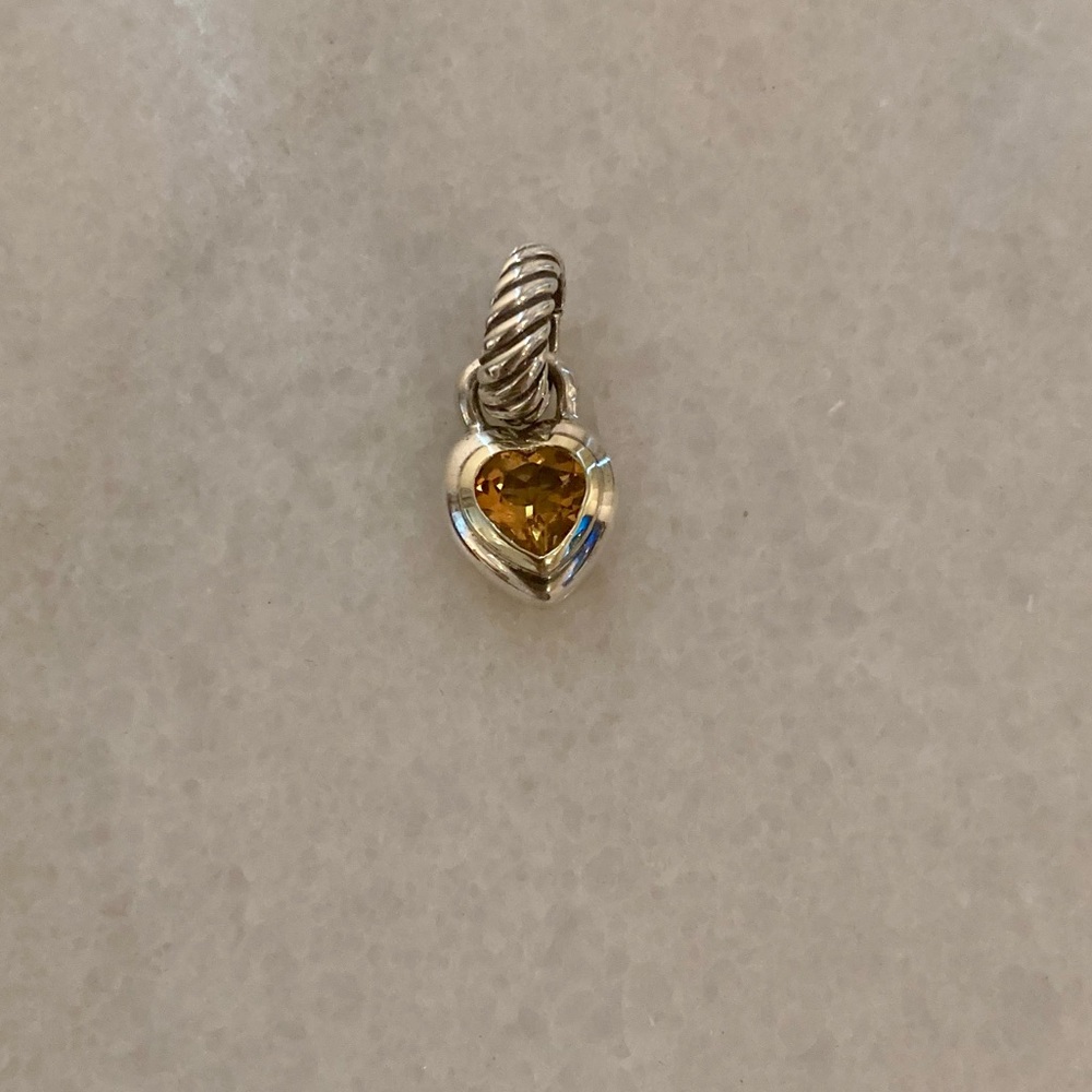 David Yurman Citrine Heart Cable Pendant Enhancer - Picture 5 of 16